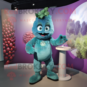 Teal Grape mascotte kostuum...