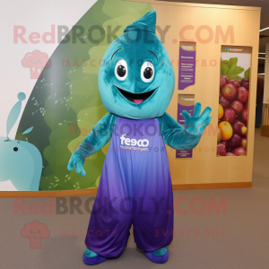 Teal Grape maskot kostume...