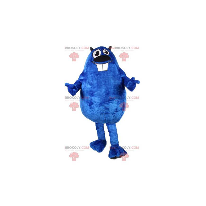 Mascotte de castor bleu original et drôle - Redbrokoly.com