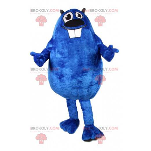 Mascota castor azul original y divertida - Redbrokoly.com