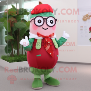 nan Radish mascot costume character dressed with a Cardigan and Eyeglasses