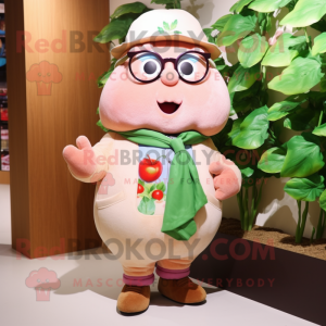 nan Radish mascot costume character dressed with a Cardigan and Eyeglasses