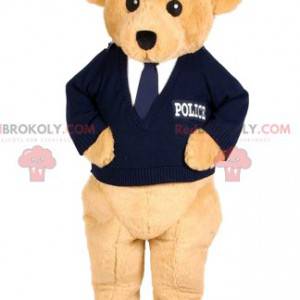 Mascot beige oron in policeman outfit - Redbrokoly.com