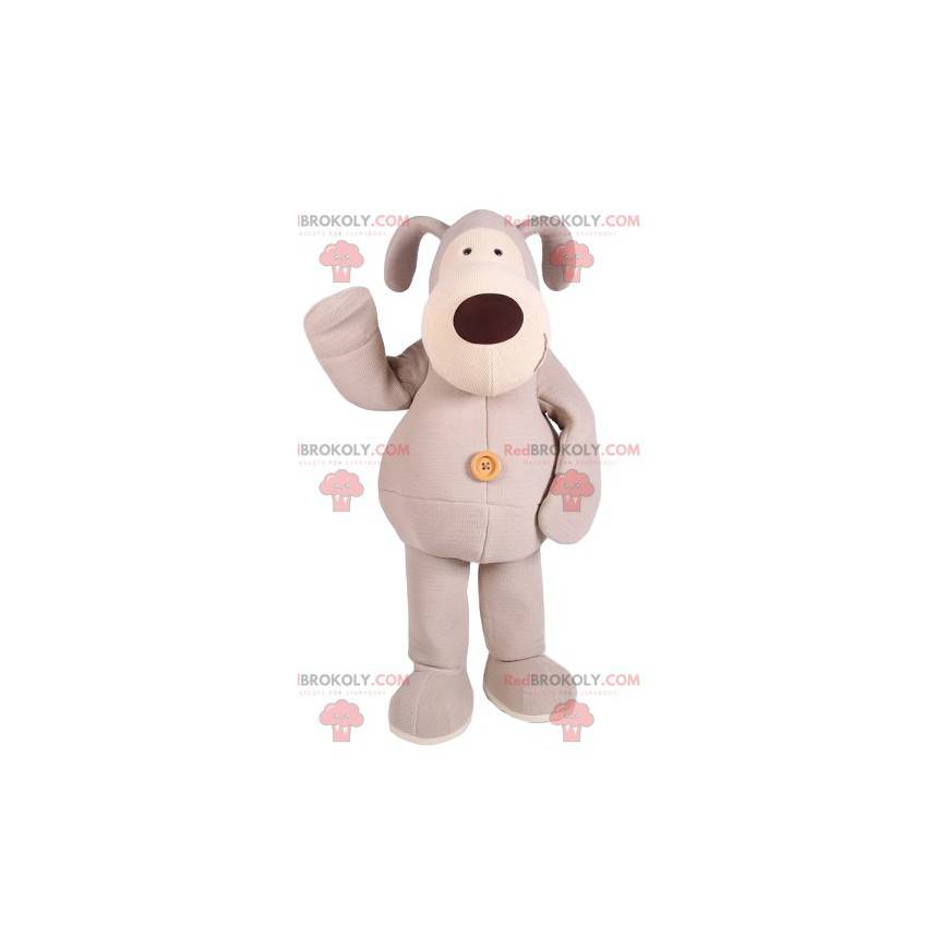 Beige hundemaskot med sin store brune nese - Redbrokoly.com