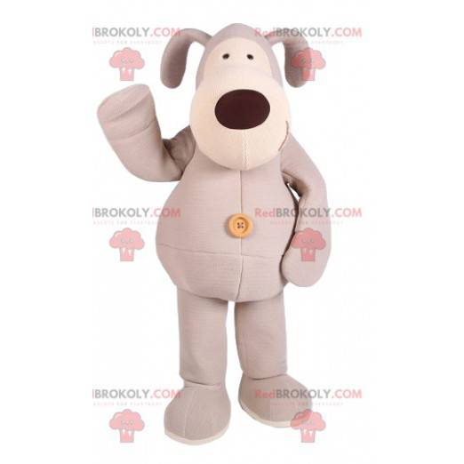 Beige hundemaskot med sin store brune nese - Redbrokoly.com