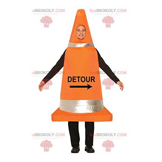 Mand maskot i form af en trafik kegle - Redbrokoly.com
