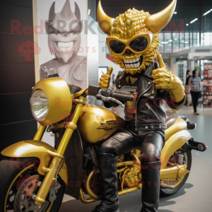 Gold Demon mascotte kostuum...