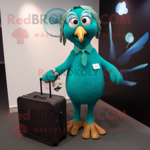 Teal Kiwi mascotte kostuum...