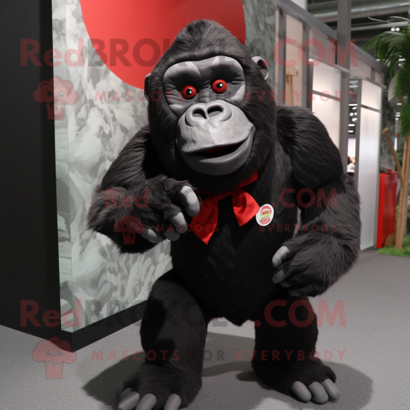 nan Gorilla mascot costume character dressed with a Wrap Dress and Bow ties