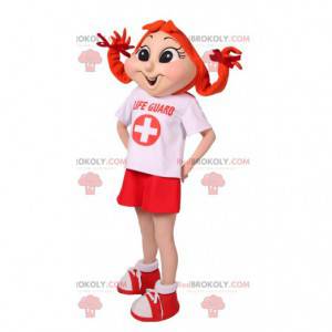 Mascot Pippi Langstrømpe i førstehjelpsantrekk - Redbrokoly.com