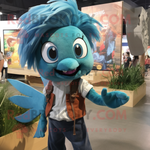 Teal Betta Fish mascotte...