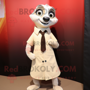 Hvid Meerkat maskot kostume...