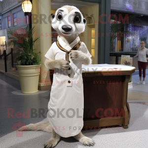 Hvid Meerkat maskot kostume...