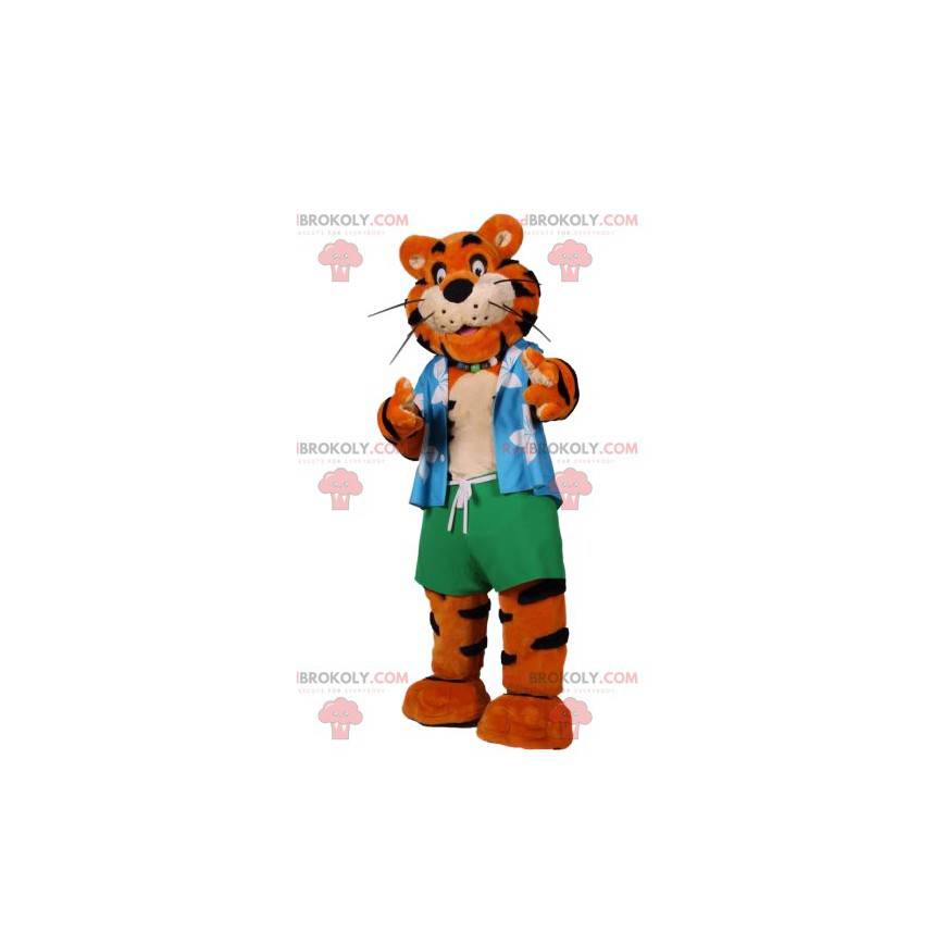 tiger maskot i strandtøj - Redbrokoly.com