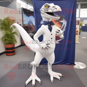 Vit Utahraptor maskot...