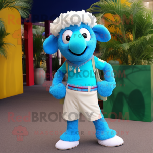 Cyan Sheep mascotte kostuum...