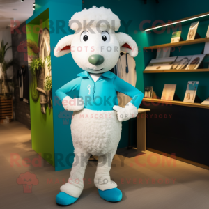 Cyan Sheep mascotte kostuum...