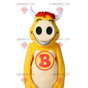 Very funny yellow pig mascot - Redbrokoly.com