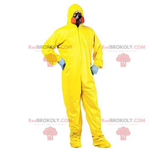 Beschermend geel pak voor mannen met gasmasker - Redbrokoly.com