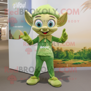 Olive Elf maskot kostume...