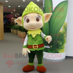 Olive Elf mascotte kostuum...