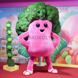 Pink Broccoli maskot...