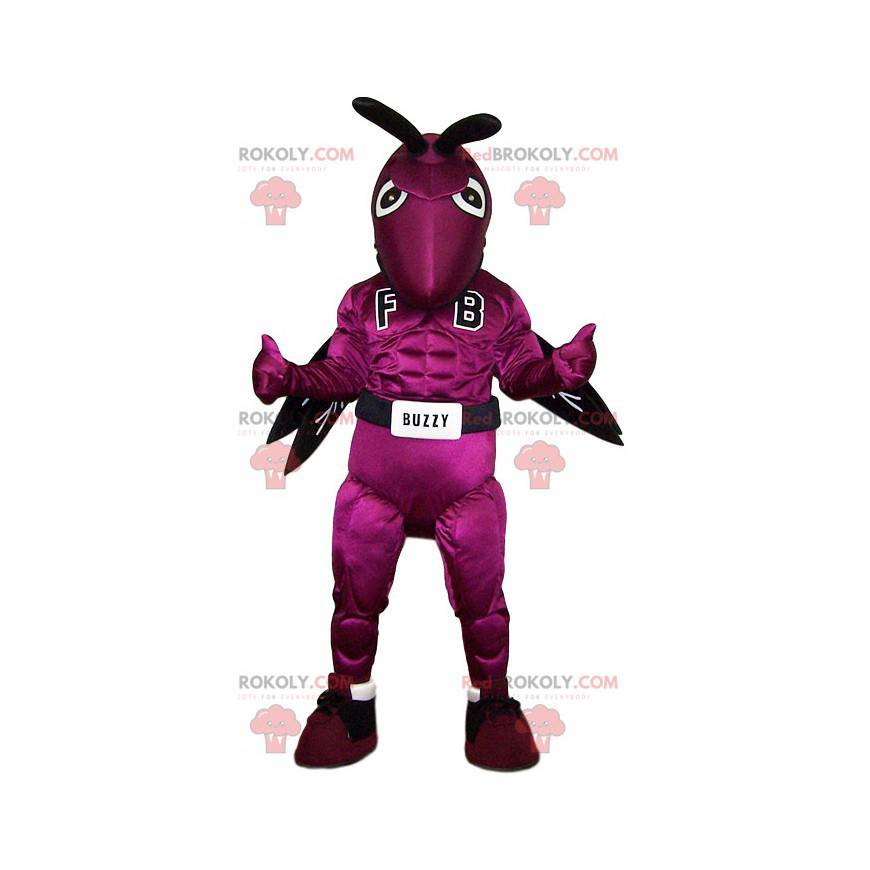 Mascotte de guêpe fushia originale et dynamique - Redbrokoly.com