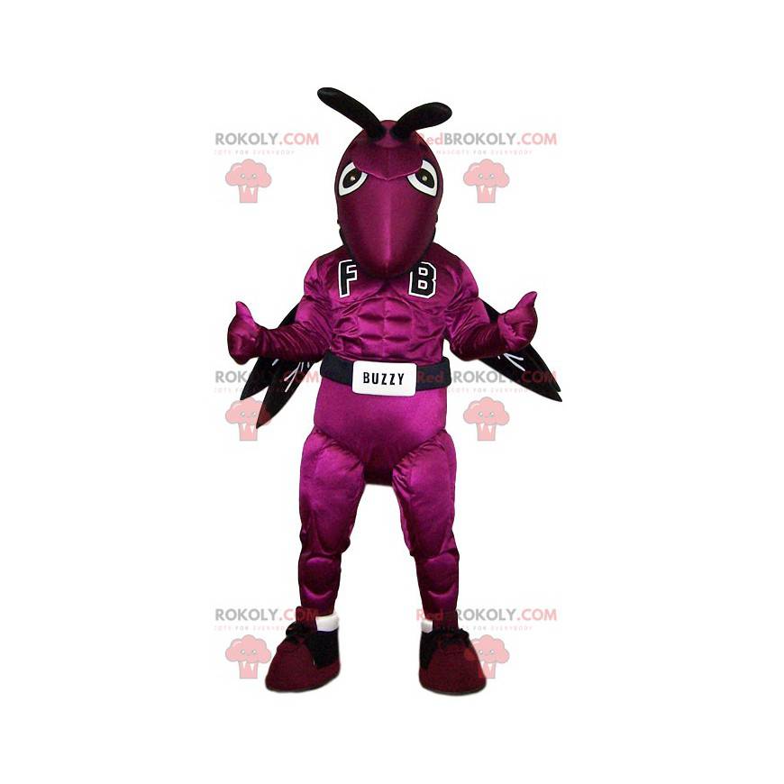 Originale e dinamica mascotte di vespa fucsia - Redbrokoly.com
