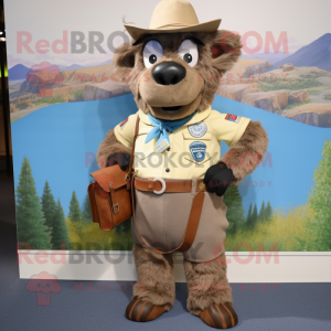 Tan Bison maskot kostume...