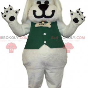Witte hond mascotte en cowboystijl - Redbrokoly.com