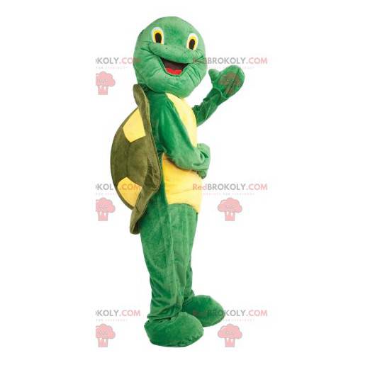 super šťastný žlutý a zelený želva maskot - Redbrokoly.com