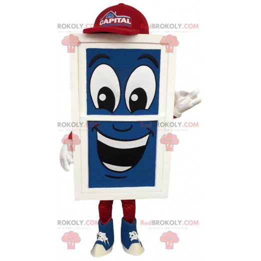 Giant blue, white and red window mascot - Redbrokoly.com
