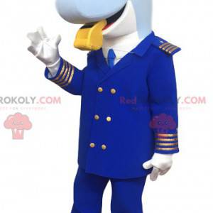 Mascotte de dauphin en costume de capitaine - Redbrokoly.com