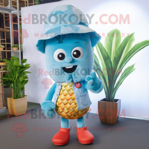 Sky Blue Pineapple maskot...