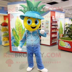 Sky Blue Pineapple mascotte...