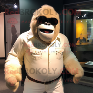 Cream Gorilla maskot kostym...