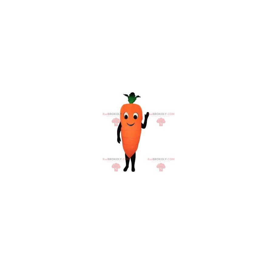 Mascote cenoura gigante e sorridente - Redbrokoly.com