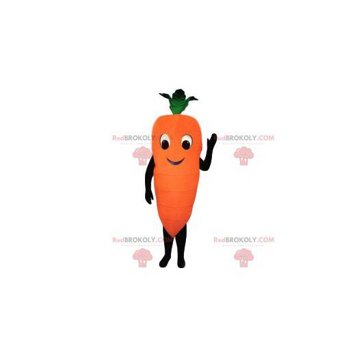 Mascotte de carotte géante et souriante - Redbrokoly.com
