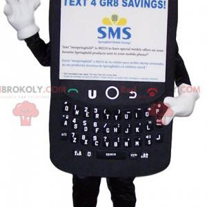 Mascote gigante de celular preto - Redbrokoly.com