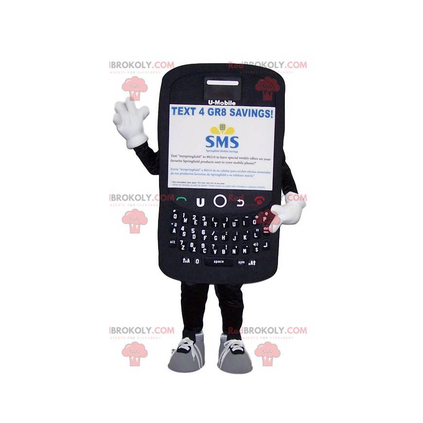Kæmpe sort mobiltelefon maskot - Redbrokoly.com Kæmpe sort mobiltelefon maskot - Redbrokoly.com