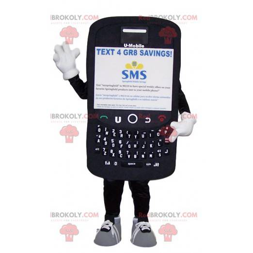 Gigantische zwarte mobiele telefoon mascotte - Redbrokoly.com
