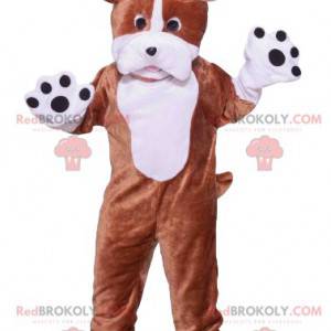 Mascotte cane marrone e bianco - Redbrokoly.com