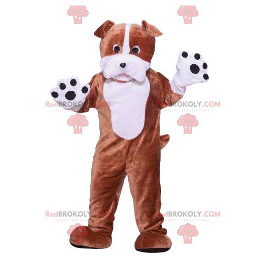 Mascote cachorro marrom e branco - Redbrokoly.com
