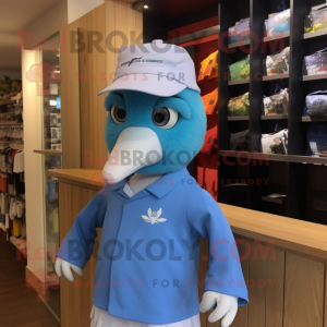 Blue Pigeon maskot kostume...