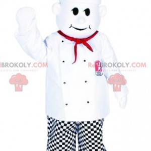 Mascotte de chef cuisinier et sa toque blanche - Redbrokoly.com