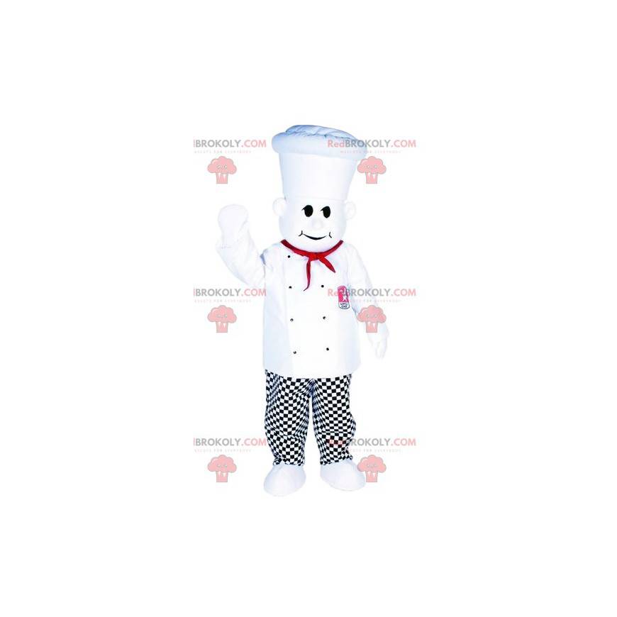 Mascotte de chef cuisinier et sa toque blanche - Redbrokoly.com
