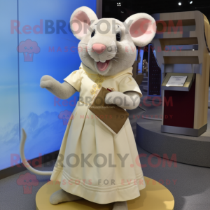 Beige Rat mascotte kostuum...