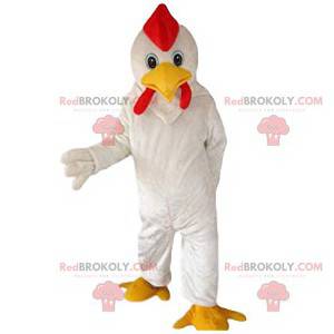 Super white chicken mascot and its red crest - Redbrokoly.com