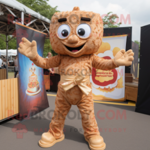 Rust Pad Thai mascot costume character dressed with a Playsuit and Foot pads