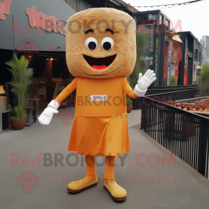 Rust Pad Thai mascot costume character dressed with a Playsuit and Foot pads